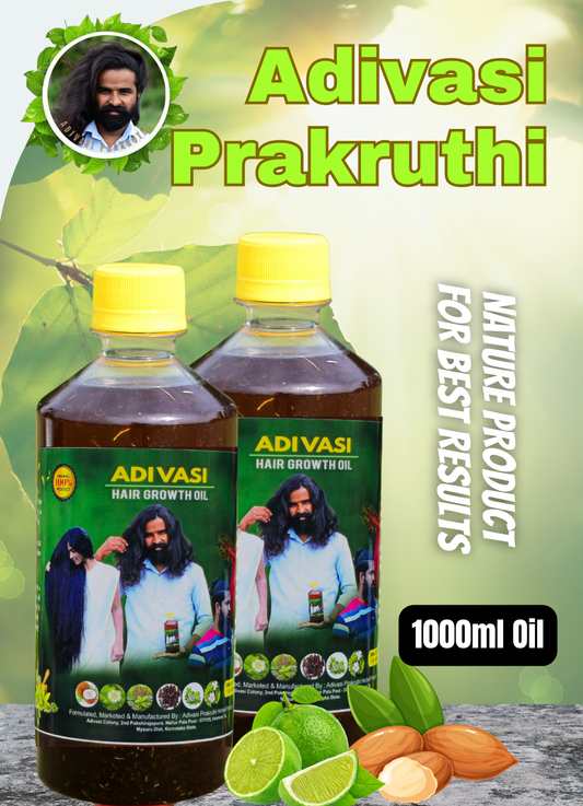 1000ml Adivsi Prakruthi Hair Growth Oil