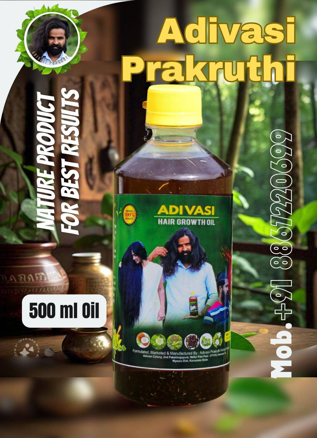 Adivsi Prakruthi Growth  Hair Oil